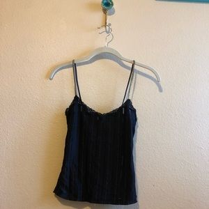 Black & gold spandex lace cami